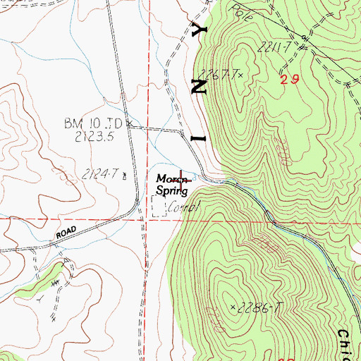 Topographic Map of Moran Spring, CA