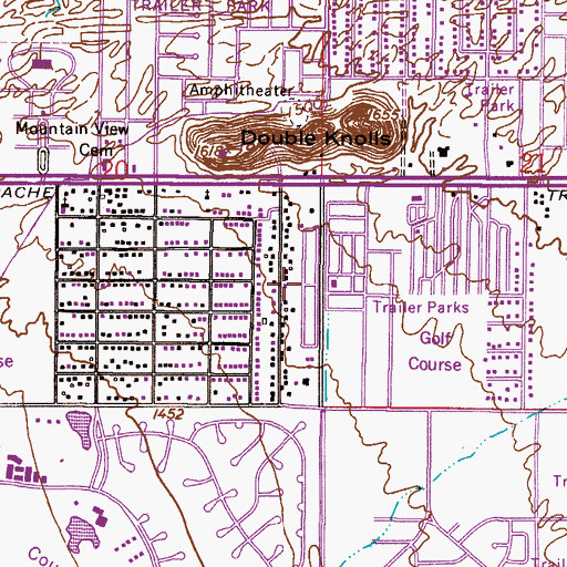 Topographic Map of Twin Knolls Mobile Home Villa, AZ