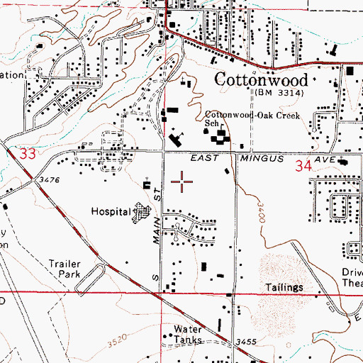 Topographic Map of Austin House, AZ