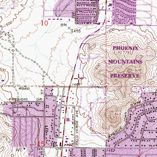 Topographic Map of Bethesda Gardens Assisted Living Community, AZ