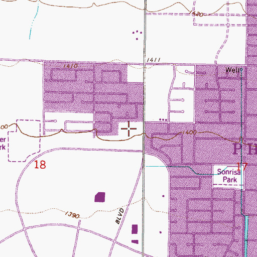 Topographic Map of Brookdale Place of Paradise Valley, AZ