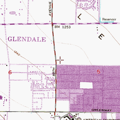 Topographic Map of Emeritus at Arrowhead Assisted Living Center, AZ