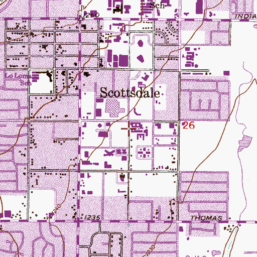 Topographic Map of Villa Ocotillo Assisted Living Center, AZ