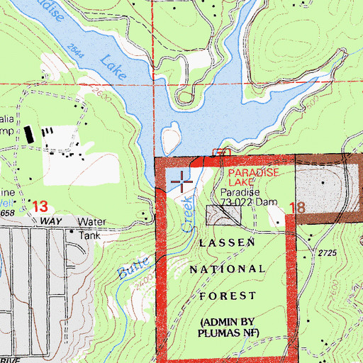 Topographic Map of Mosquito Creek, CA