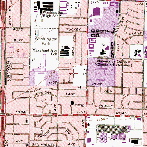 Topographic Map of Chris Ridge Premier Care and Rehabilitation, AZ