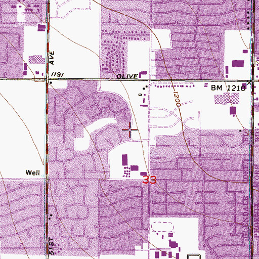 Topographic Map of Glendale Care Center, AZ