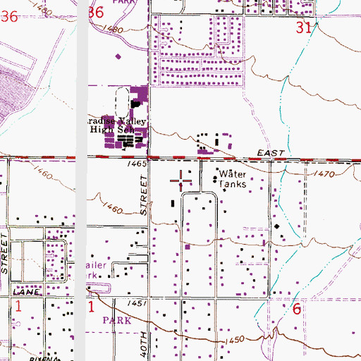 Topographic Map of Life Care Center of Paradise Valley, AZ