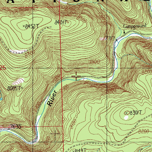 Topographic Map of Raccoon Campground, AZ