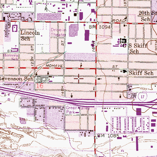 Topographic Map of Barrios Unidos Recreation Center, AZ
