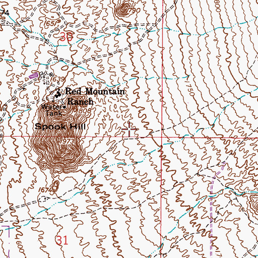 Topographic Map of Las Sendas Golf Club, AZ