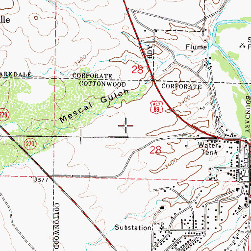 Topographic Map of Pine Shadows Golf Course, AZ