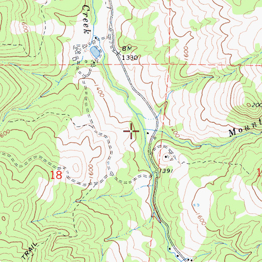 Topographic Map of Mountain Creek, CA