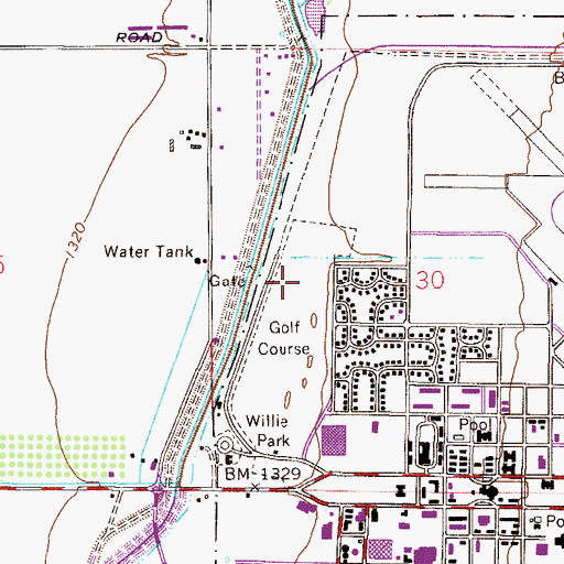 Topographic Map of Toka Sticks Golf Course, AZ