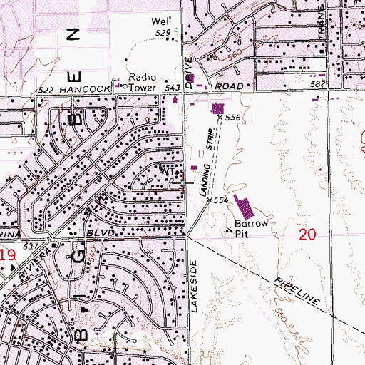 Topographic Map of Bullhead City Annex Post Office, AZ