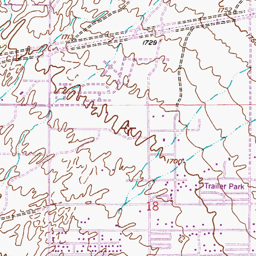 Topographic Map of Boardwalk Estates Mobile Home Park, AZ