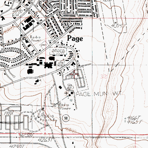 Topographic Map of Chapman's Mobile Home Resort, AZ