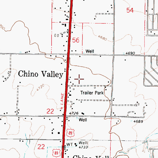 Topographic Map of Country West Mobile Home Park, AZ