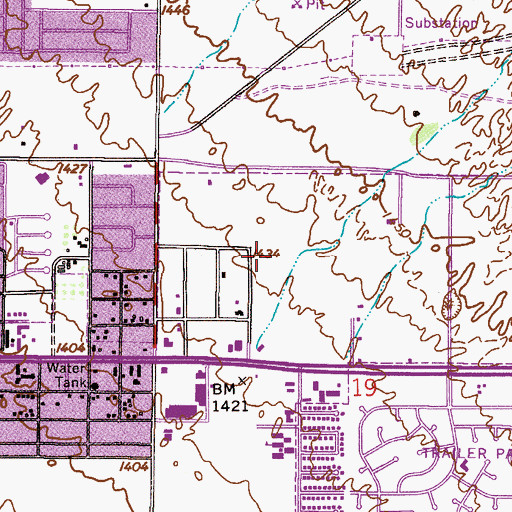 Topographic Map of Las Palmas Mobile Home Park, AZ