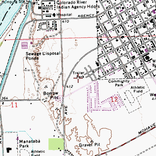 Topographic Map of Lazy D Mobile Home Park, AZ