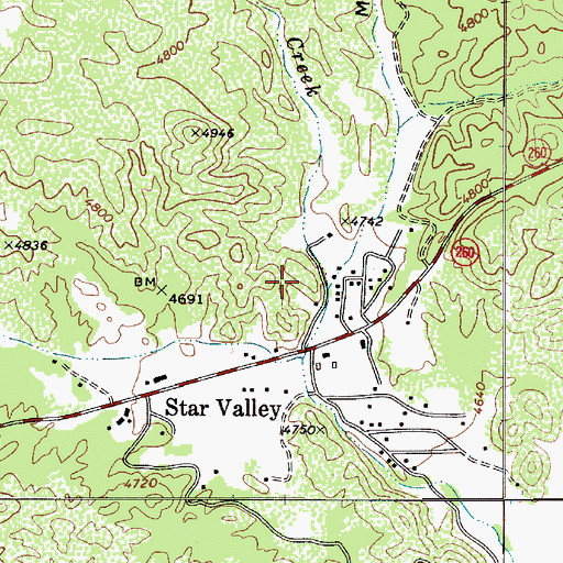 Topographic Map of Oxbow Estates Mobile Home Park, AZ