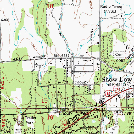 Topographic Map of Paradise Trailer Park, AZ
