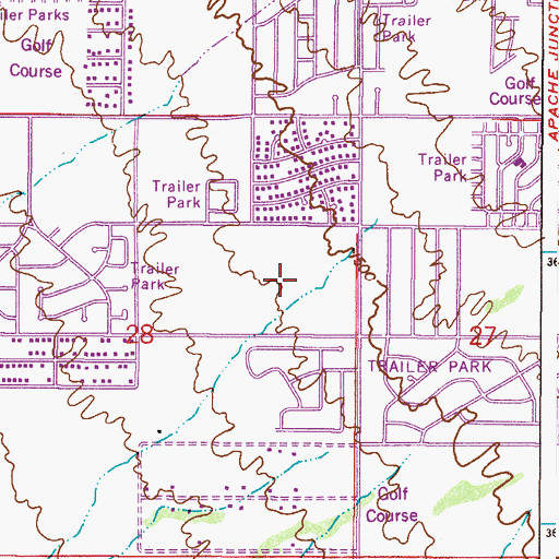 Topographic Map of Pueblo Grande Mobile Home Park, AZ