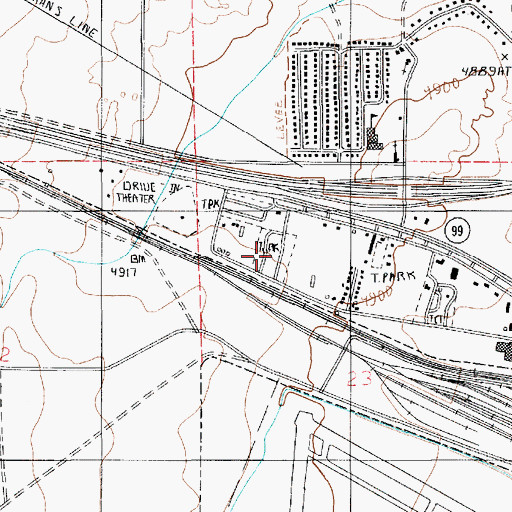 Topographic Map of Sundown Mobile Home Park, AZ