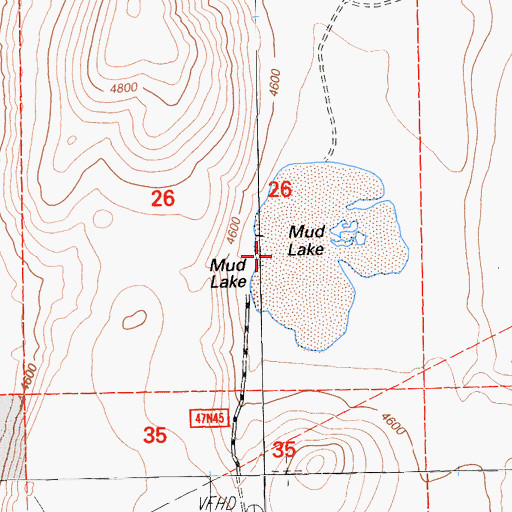 Topographic Map of Mud Lake, CA