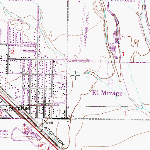 Topographic Map of The Palms of El Mirage Mobile Home Park, AZ