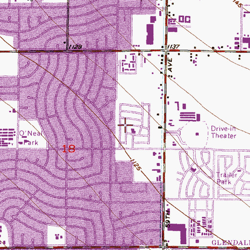 Topographic Map of Three Fountains Mobile Home Park, AZ