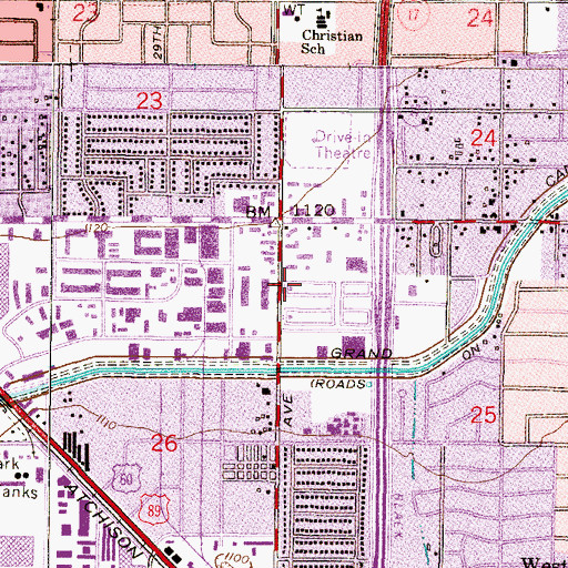 Topographic Map of Westwood Mobile Home Park, AZ