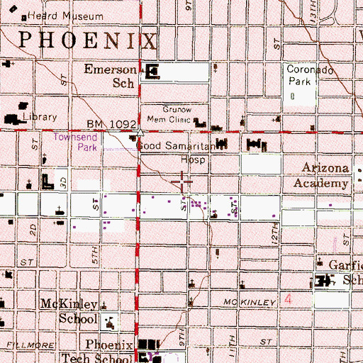 Topographic Map of Banner Alzheimer's Institute, AZ