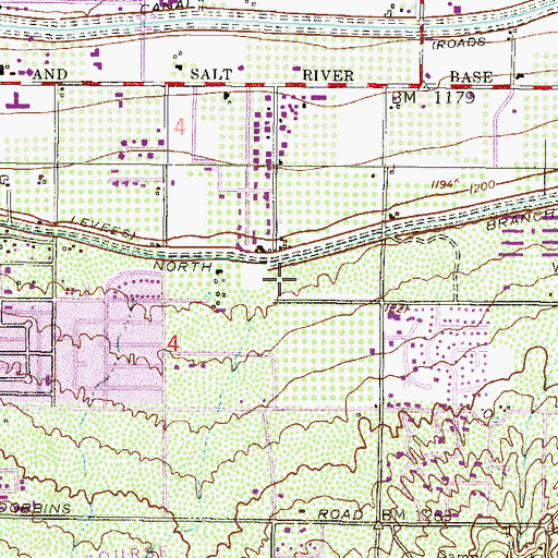 Topographic Map of Hacienda Nursing Facility, AZ