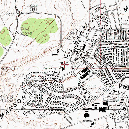 Topographic Map of Lake Powell Medical Center, AZ