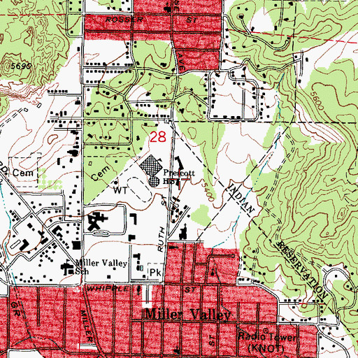 Topographic Map of Good Samaritan Society - Prescott Village, AZ