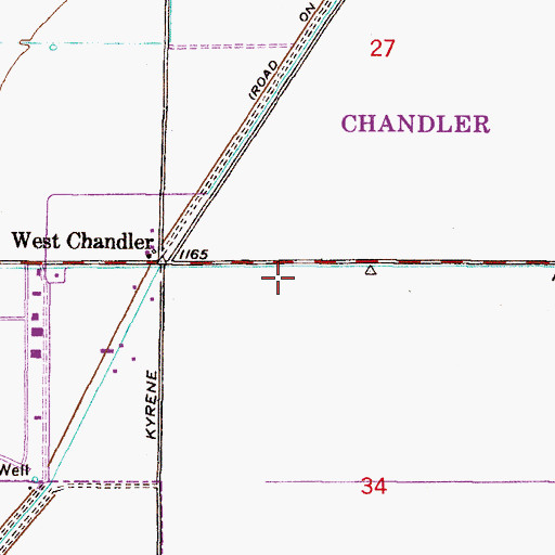 Topographic Map of Sunrise of Chandler Assisted Living Center, AZ