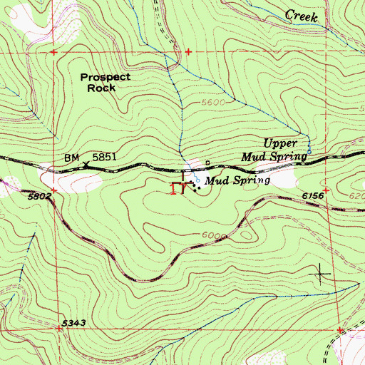 Topographic Map of Mud Spring, CA