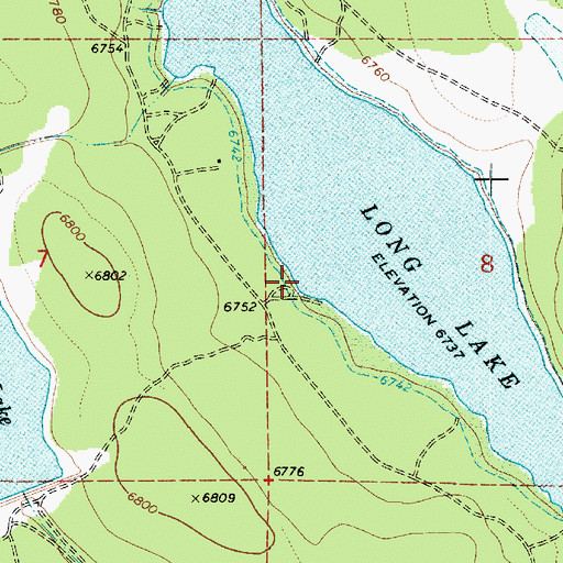 Topographic Map of Long Lake North Boat Launch, AZ