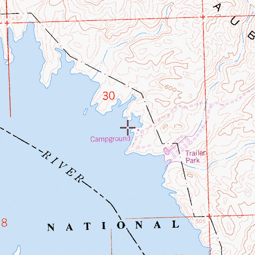 Topographic Map of Sandpoint Marina, AZ