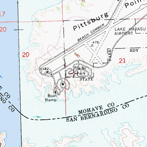 Topographic Map of Islander Recreational Vehicle Resort, AZ