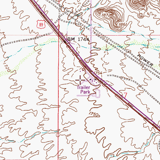 Topographic Map of Sandpointe Recreational Vehicle Park, AZ