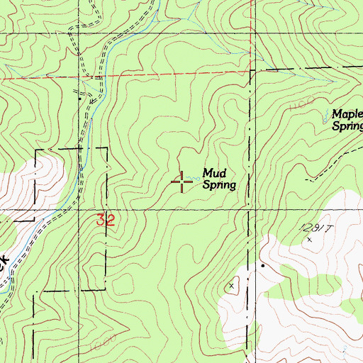 Topographic Map of Mud Spring, CA