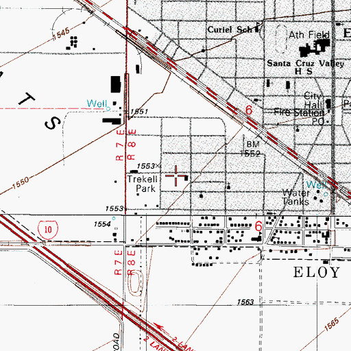 Topographic Map of Troy Thomas Community Center, AZ