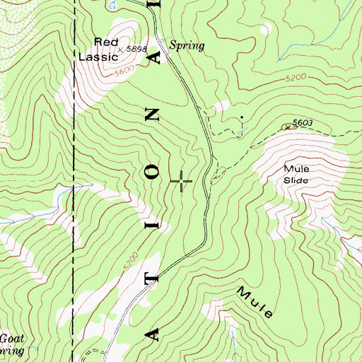 Topographic Map of Mule Ridge, CA