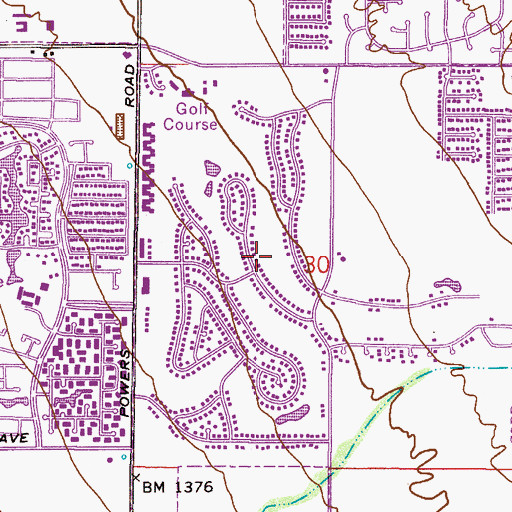Topographic Map of Arizona Golf Resort Golf Course, AZ