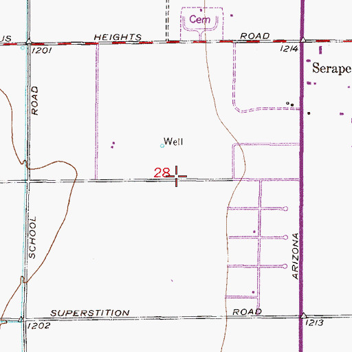 Topographic Map of Ironwood Golf Club, AZ