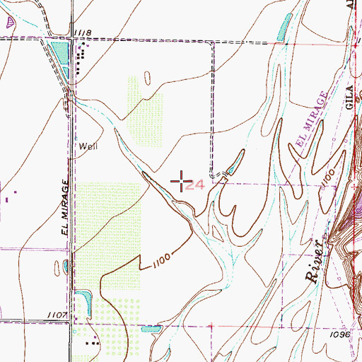 Topographic Map of Pueblo El Mirage Golf Course, AZ
