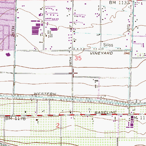 Topographic Map of The Legacy Golf Resort, AZ