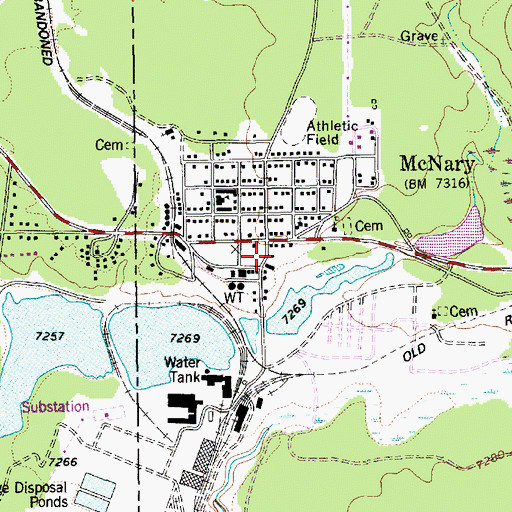 Topographic Map of McNary Post Office, AZ