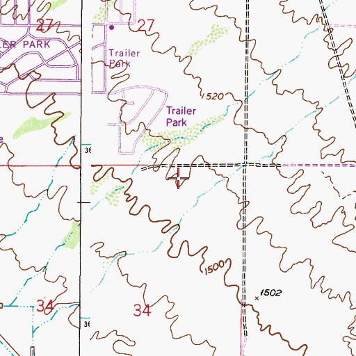 Topographic Map of Mesa Four Peaks Post Office, AZ